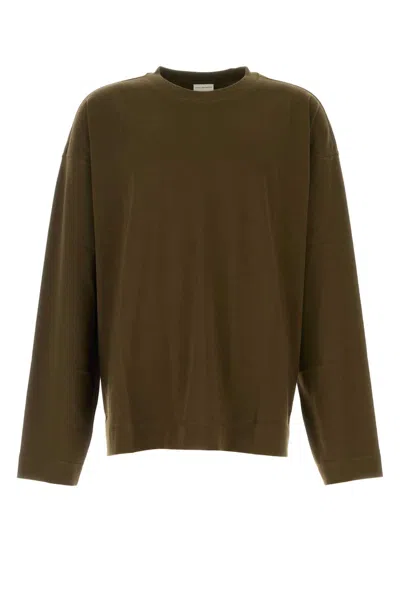 Dries Van Noten Men Khaki Cotton Hegland Oversize T-shirt In Green