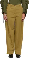 Dries Van Noten Pakora Cotton Gabardine Pants In Brown