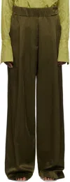 Dries Van Noten Trousers Wide-leg Pleated Front In 606 Khaki