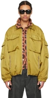 DRIES VAN NOTEN KHAKI GARMENT-DYED JACKET