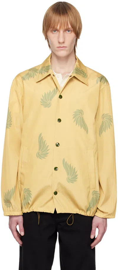 Dries Van Noten Khaki Graphic Jacket In 606 Kaki