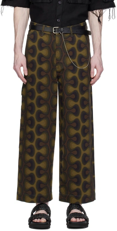 Dries Van Noten Khaki Graphic Jeans In Khaki (606)