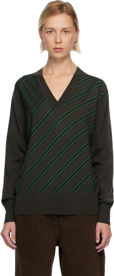 Dries Van Noten Khaki Merino Wool Sweater