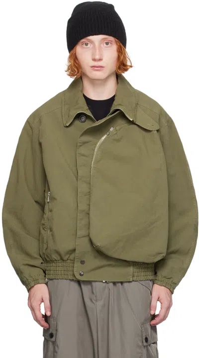 Dries Van Noten Khaki Oversized Jacket In 606 Khaki