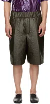Dries Van Noten Khaki Pleated Shorts In 606 Khaki
