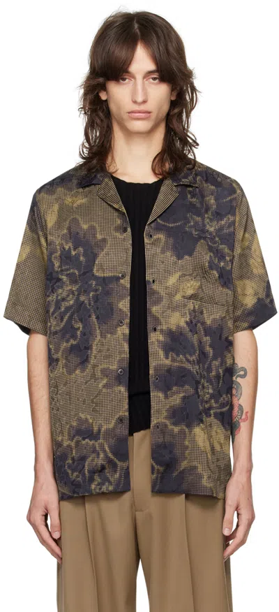 Dries Van Noten Khaki Satin Shirt In 703 Brown