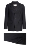 Dries Van Noten Kiel Tonal Stripe Wool Suit In Black