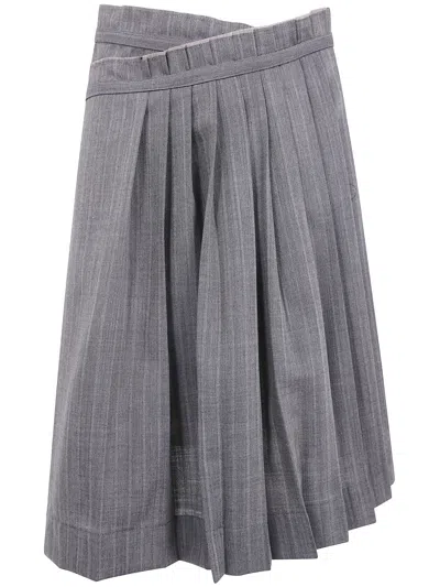Dries Van Noten Kilt Pants "pim" In Gray