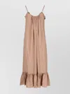 Dries Van Noten Light Brown Petticoat Dress With Ruffle