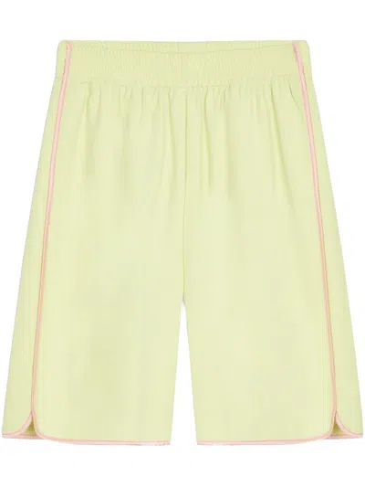 Dries Van Noten Viscose Satin Prima Bermuda Shorts In Green