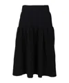 Dries Van Noten Wool Twill Midi Skirt Skirts Black In Black
