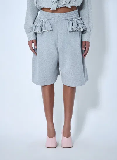 Dries Van Noten Knit Shorts With Frayed Pocket Details In Gray