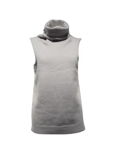 Pre-owned Dries Van Noten Knitted Turtleneck Vest In Gray