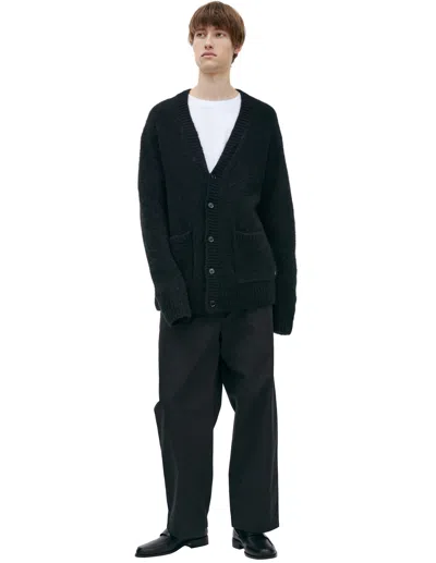 Dries Van Noten Knitted Wool Cardigan In Black
