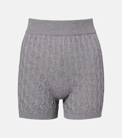 Dries Van Noten Knitted Wool Shorts In Gray