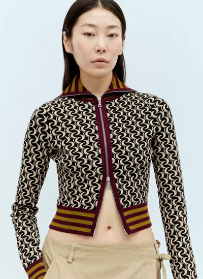 Dries Van Noten Knitted Zip Cardigan In Multicolour