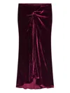 Dries Van Noten Womens Violet Velvet Twisted Woven Midi Skirt In Burgundy