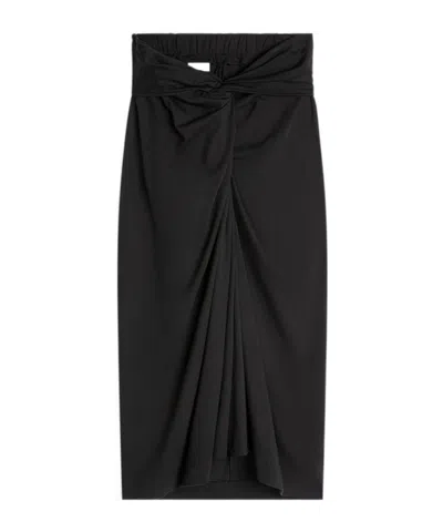 Dries Van Noten Knotted Jersey Skirt In Black