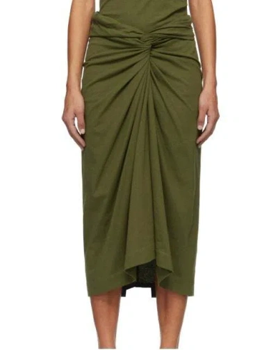 Dries Van Noten Knotted Midi Skirt In Green
