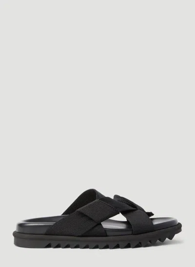 Dries Van Noten Knotted Slides In Black