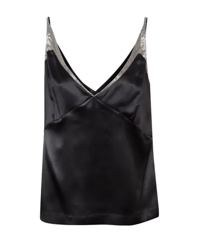 Dries Van Noten Lace-detail Sleeveless Top In Black