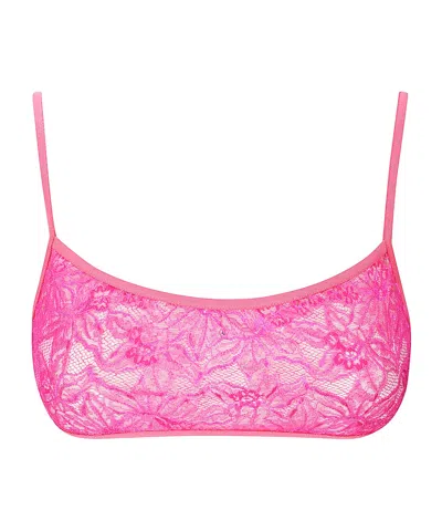 Dries Van Noten Lace Detailed Strapped Bra In Pink