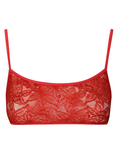Dries Van Noten Lace Top In Red