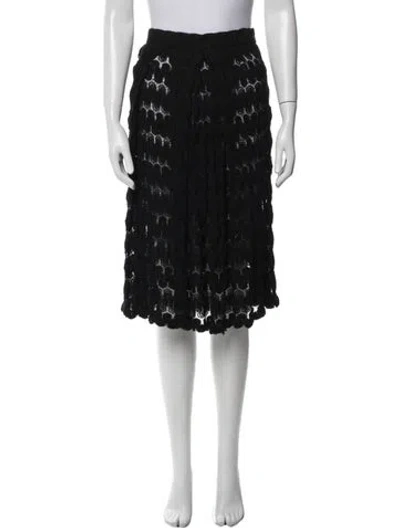 Pre-owned Dries Van Noten Lace Pattern Knee-length Skirt In Black