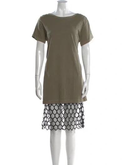 Pre-owned Dries Van Noten Lace Pattern Mini Dress In Green