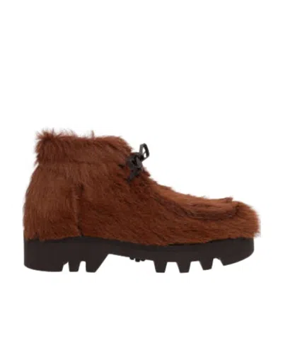 Dries Van Noten Lace-up Boots In Brown