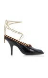 Dries Van Noten Lace-up Leather Pumps In Brown