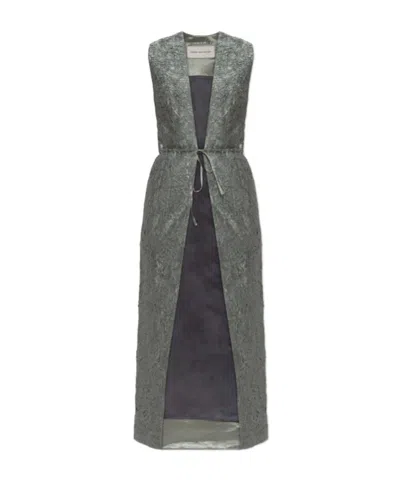 DRIES VAN NOTEN LACE-UP LONG VEST