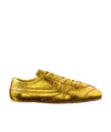 Dries Van Noten Dustin Metallic Leather Sneakers In Gold