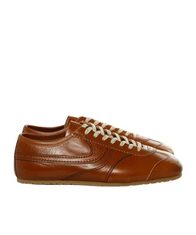 Dries Van Noten Lace-up Low-top Sneakers In Brown