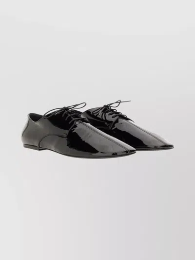 DRIES VAN NOTEN LACE-UP PATENT LEATHER POINTED TOE SHOES
