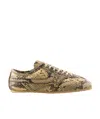 Dries Van Noten White Calf Leather Sneaker With Refined Silhouette In Brown