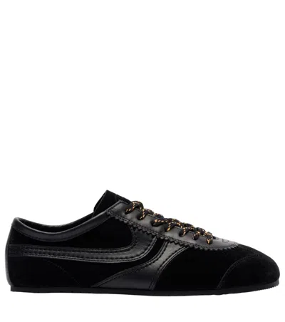Dries Van Noten Mixed Leather Retro Runner Sneakers In Animal Print