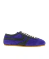 Dries Van Noten Suede Panel Sneakers Rubber Sole In Blue