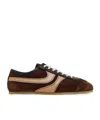 Dries Van Noten Leather-trimmed Suede Sneakers In Brown