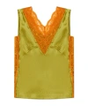 Dries Van Noten Pistachio Green Stretch Satin Ciesta Top In Brown