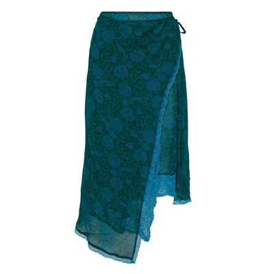Dries Van Noten Lace Wrap Skirt In Multi