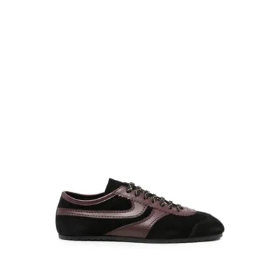 Dries Van Noten Lace-up Leather Sneakers In Black