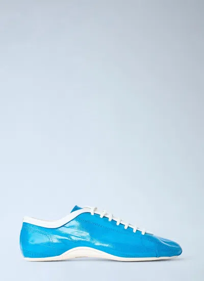 Dries Van Noten Lace-up Leather Sneakers In Blue