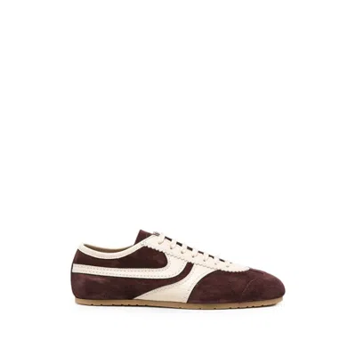 Dries Van Noten Lace-up Leather Sneakers In Red