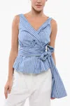 Dries Van Noten Colada Striped Wrap Top