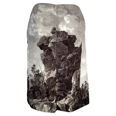 Dries Van Noten Landscape Pencil Skirt In Multicolor Cotton
