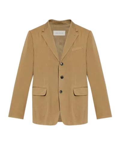 Dries Van Noten Lapel Long Sleeve Blazer In Green