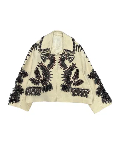 Dries Van Noten Lapel Long Sleeve Casual Jacket In Neutral