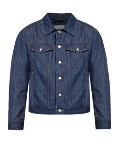Dries Van Noten Lapel Long Sleeve Casual Jacket In Blue