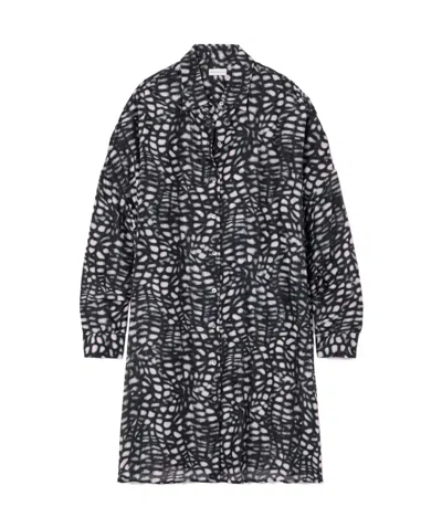 Dries Van Noten Lapel Long Sleeve Dress In Black